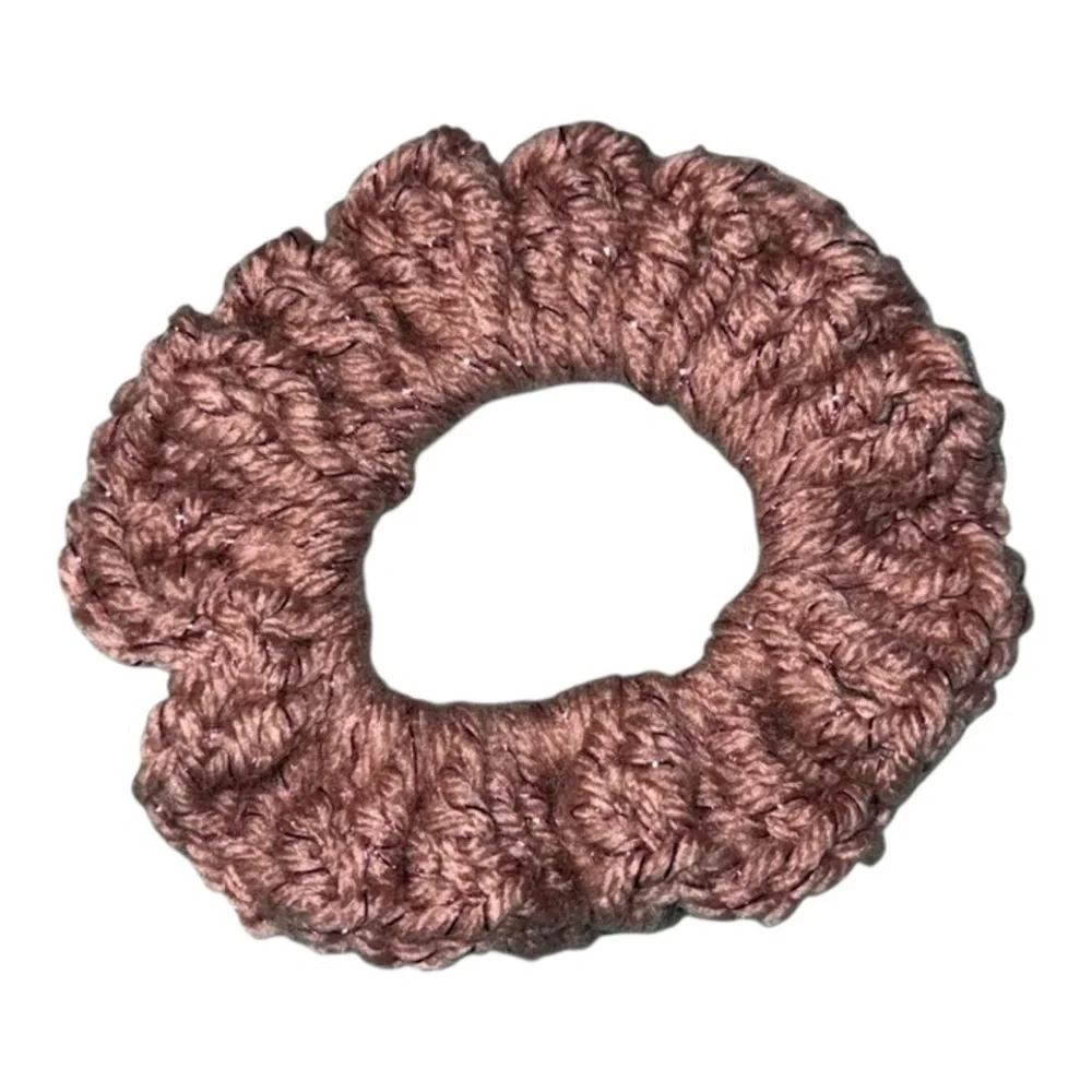 Elegant Pink Sparkling Hair Scrunchie